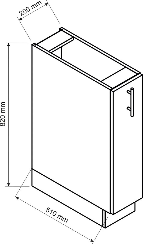 Szafka kuchenna cargo 20 cm - Caroni 4X