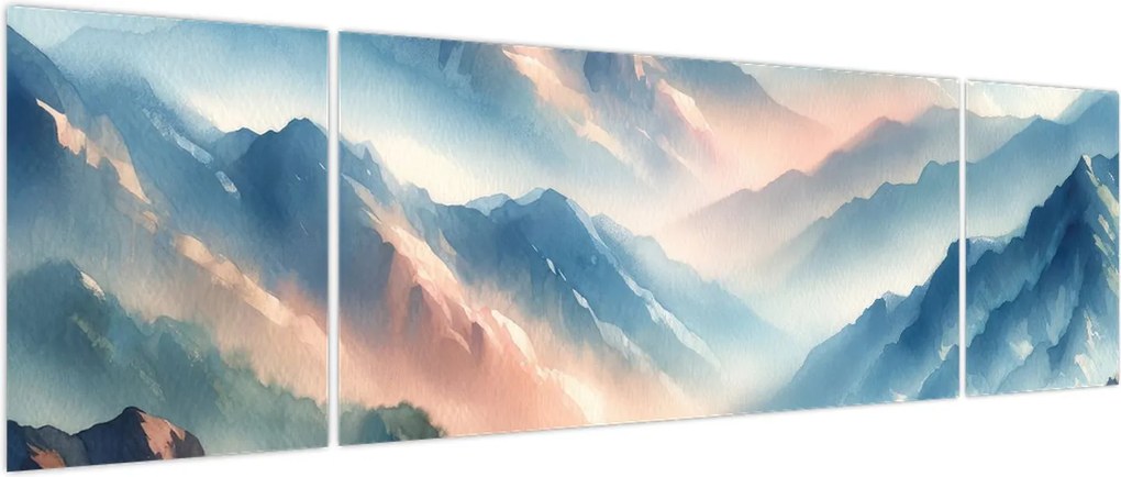 Obraz - Akwarelowe góry (170x50 cm)