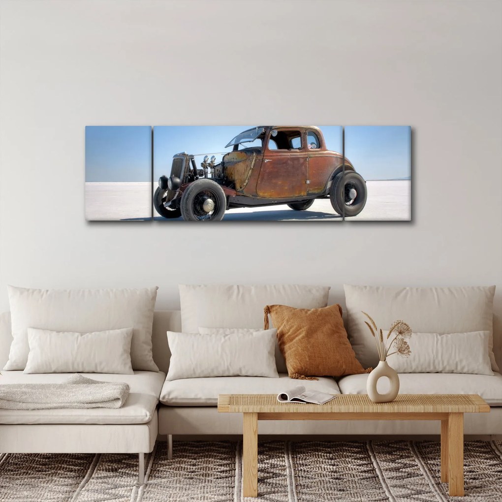 Obraz samochodu na pustyni (170x50 cm)
