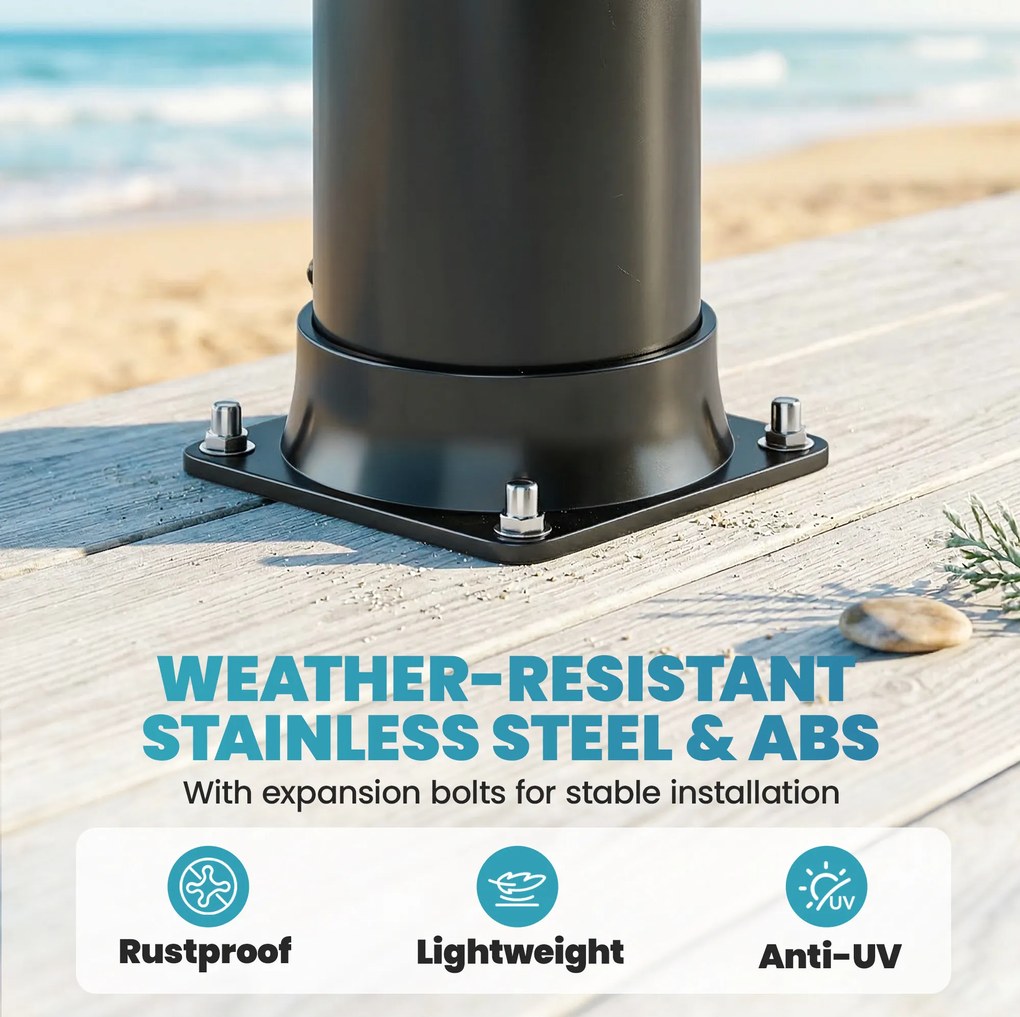 Outsunny Solarny prysznic 40L z ręczną słuchawką, deszczownicą i kranem, regulacja temperatury | Aosom PL