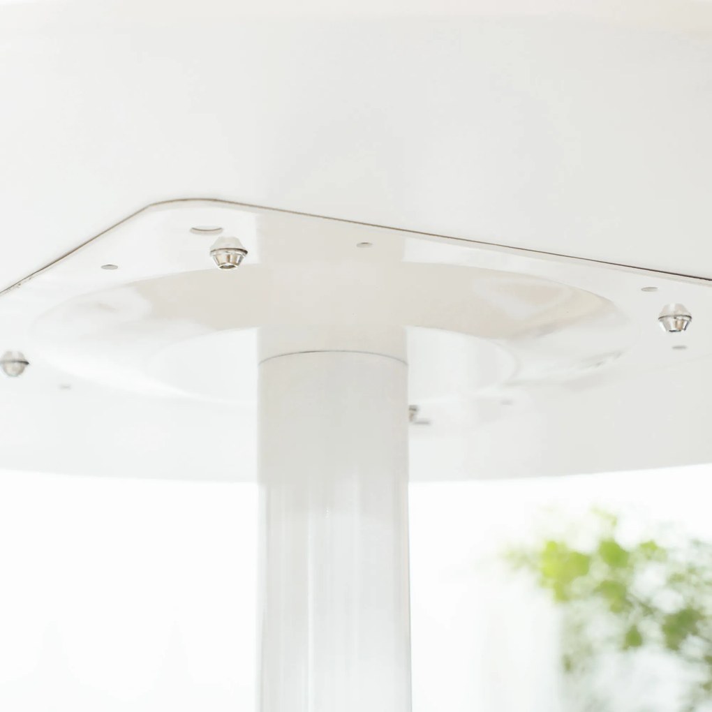 HOMCOM Stół Jadalny dla 2 Osób, Okrągły Blat Ø80 cm, MDF i Stal, Antypoślizgowy, Biały, 75H cm