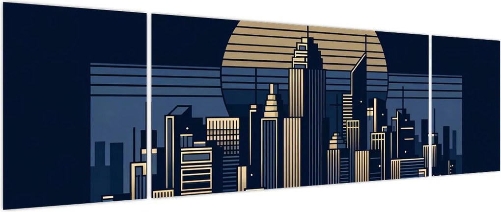 Obraz – Geometryczne miasto (170x50 cm)