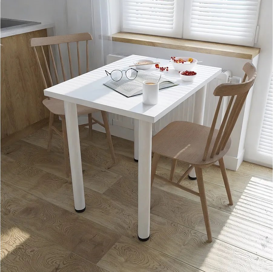 Stół do jadalni, kuchni, biura – mały stół w kolorze dąb artisan / biały, 80 x 60 cm, 100 x 60 cm