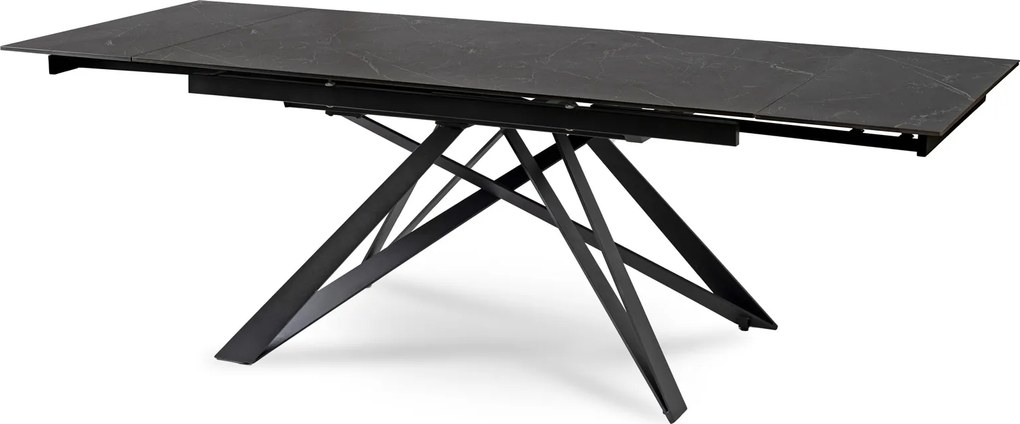 Rozkładany stół z ceramicznym blatem Maxime 160-240 cm czarny marmur