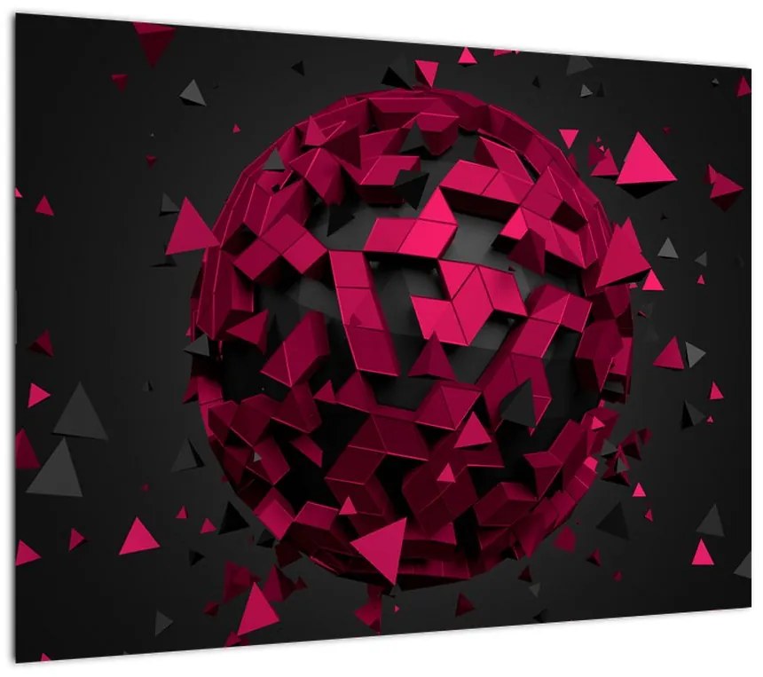 Obraz na szkle - abstrakcja 3D (70x50 cm)