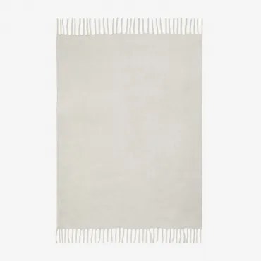 Koc 150x130 Cm Z Frędzlami Dorota Biała - Sklum