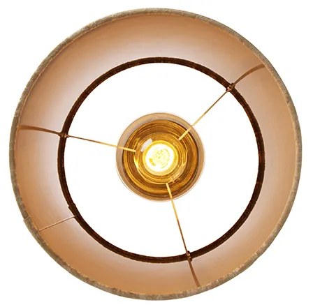 Lampa sufitowa czarny matowy aksamitny klosz brązowy 25 cm - Combi Nowoczesny Oswietlenie wewnetrzne