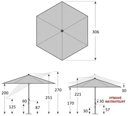 EXPERT 320 cm - osłona przeciwsłoneczna z automatycznie odchylanym uchwytem : Substancja Desen - 833