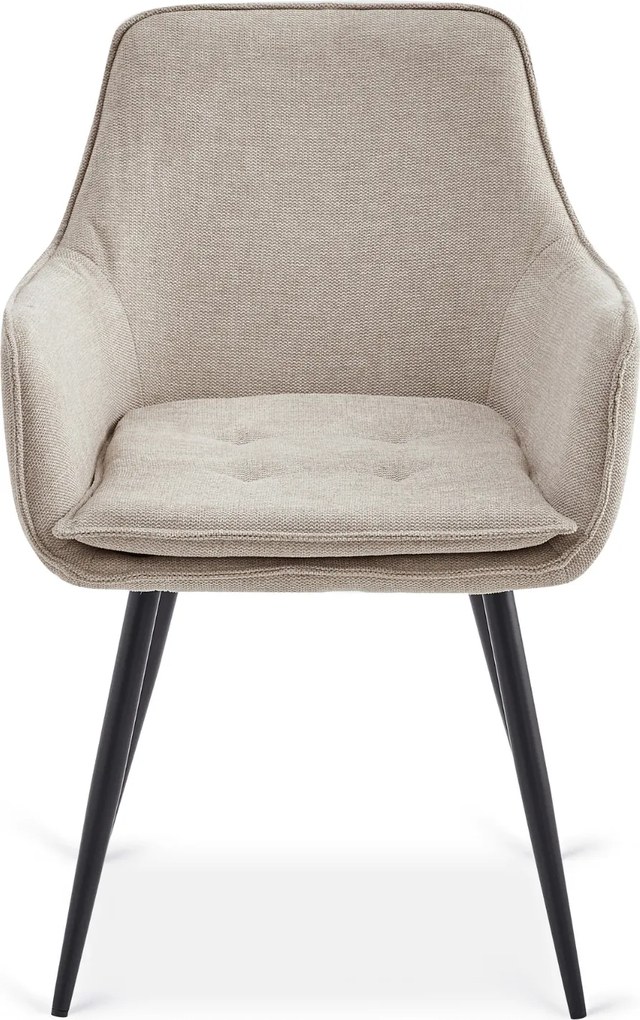 Krzesło Tapicerowane do Jadalni EDRICK Kremowe Nowoczesne Loft