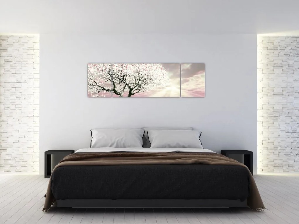 Obraz różowego drzewa (170x50 cm)