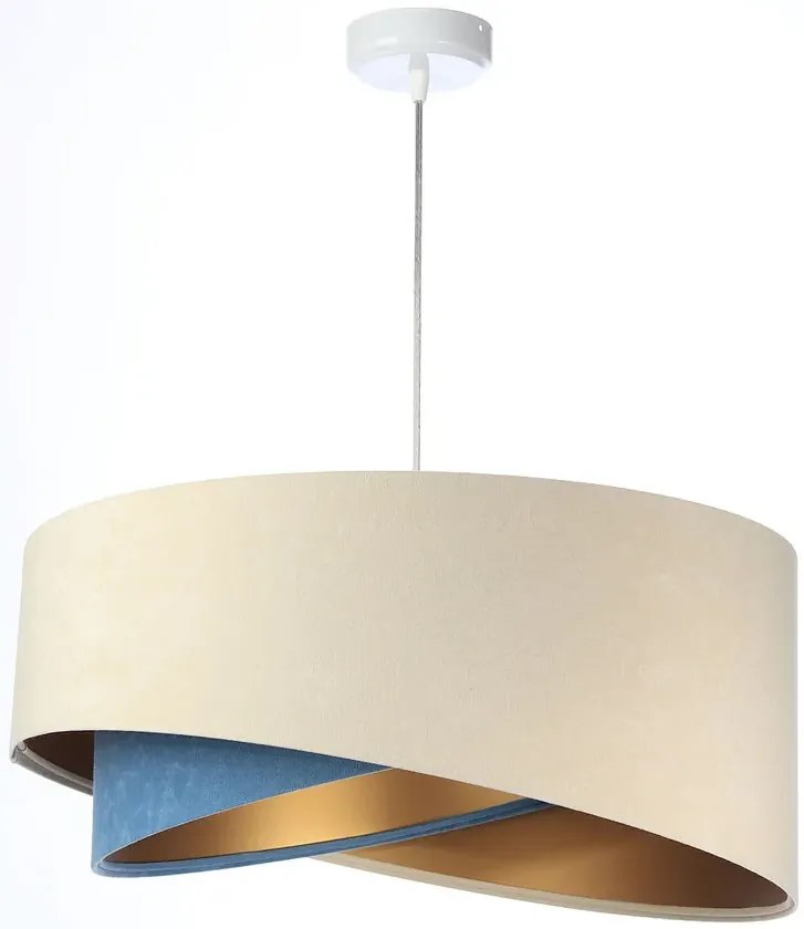 Beżowo-złota lampa wisząca nad stół R5-T33