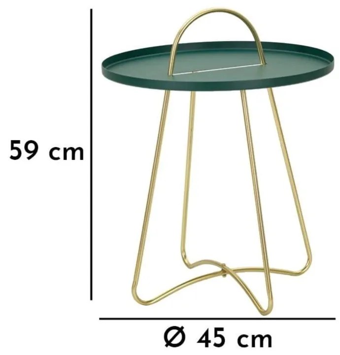 Metalowy okrągły stolik ø 45 cm Grent – Mauro Ferretti