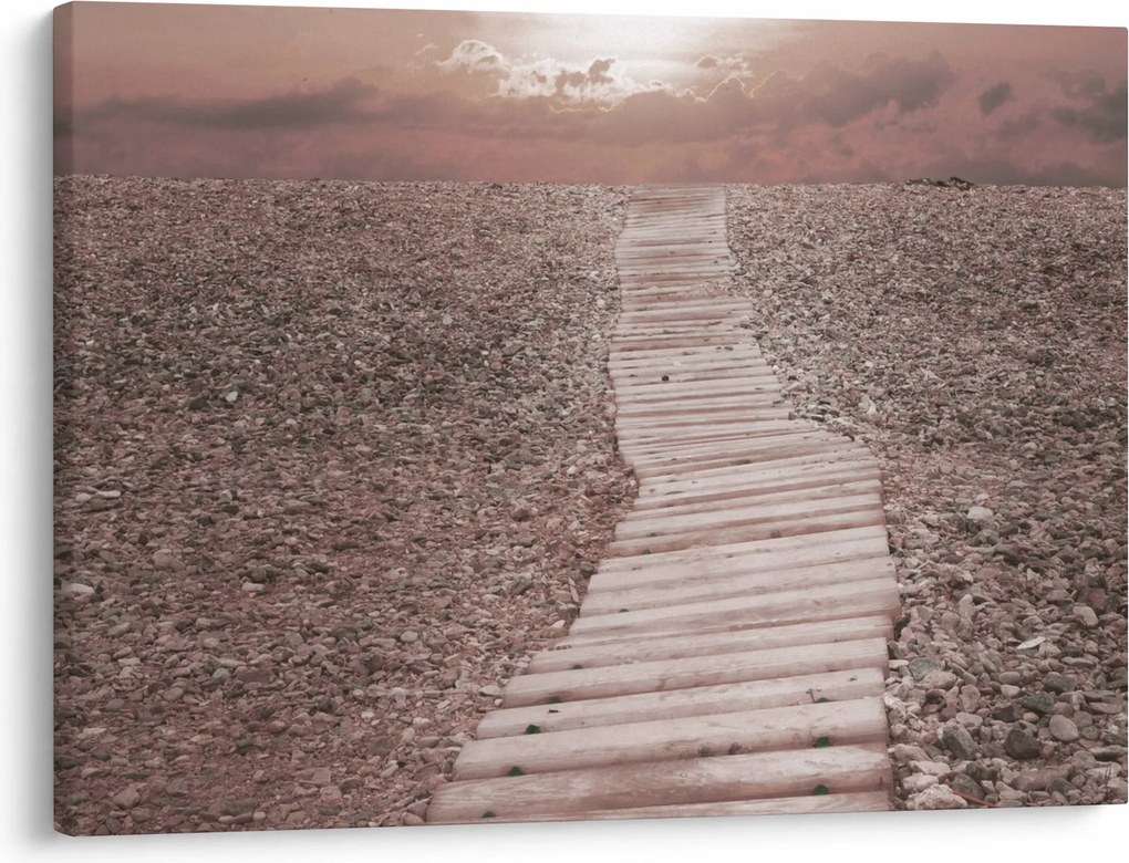 Obraz - Plaża żwirowa (70x50 cm)