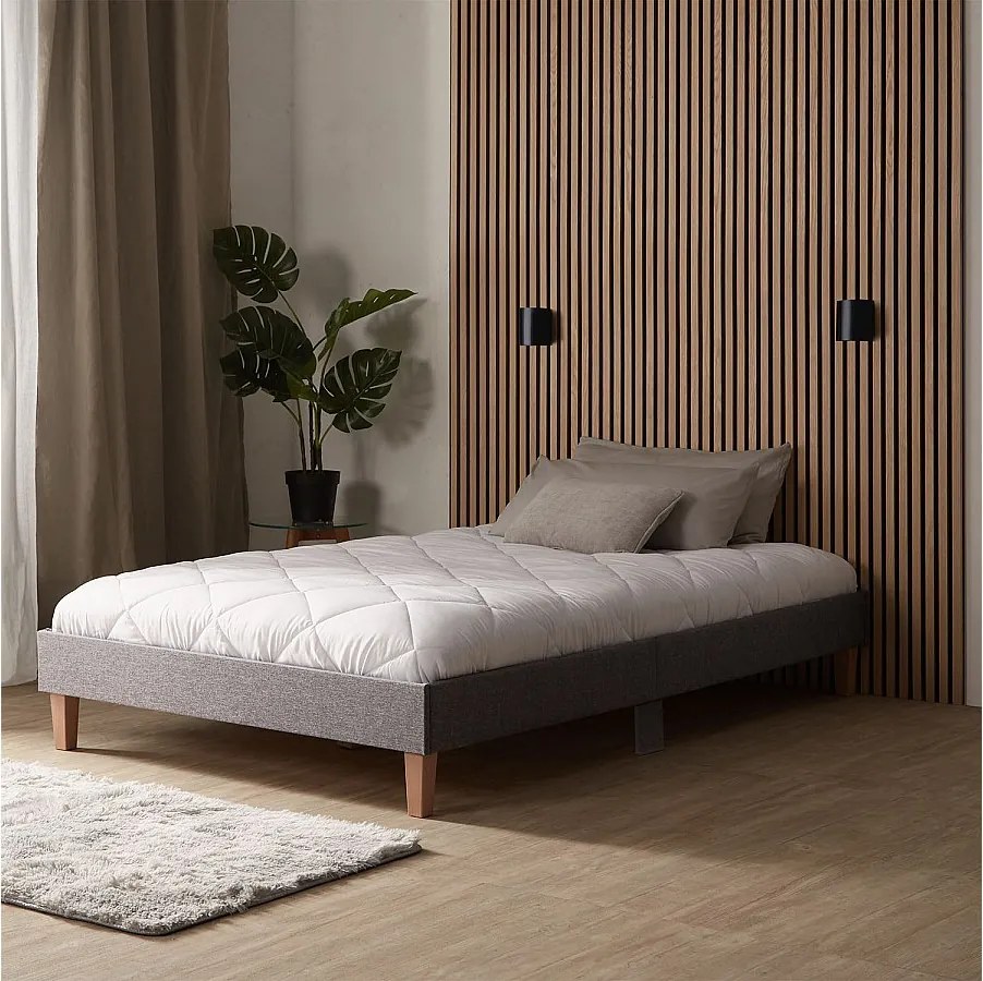 Rama łóżka 120x200 cm, tapicerowana, szara