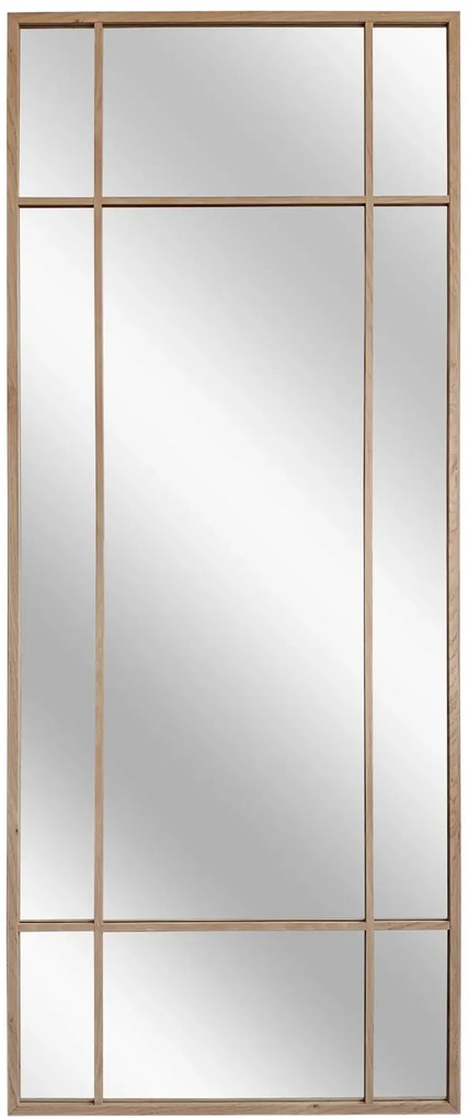 Prostokątne dębowe lustro ze szprosami F2-G85