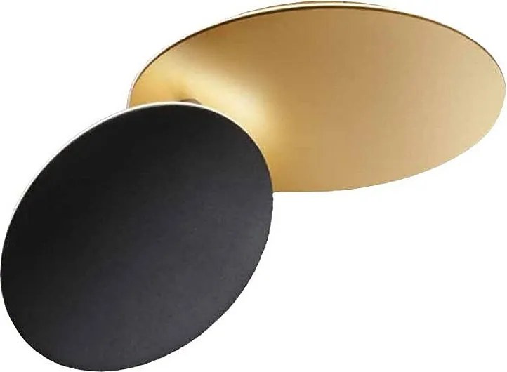 Lampa sufitowa LED DRUM z matowego metalu w kolorze czarno-złotym 33W Perenz