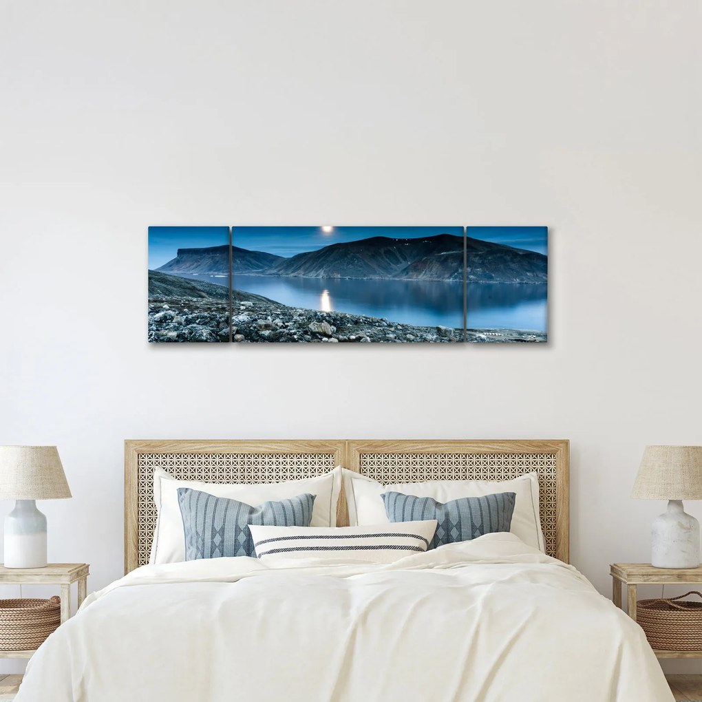 Obraz nocnego krajobrazu, Islandia (170x50 cm)