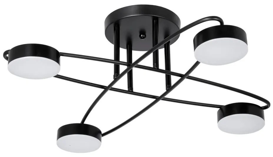 Lampa sufitowa LED 4x7W 230V 3000-6000K Ø60 cm czarna