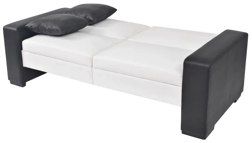 Biała kanapa tapicerowana, rozkładana – Optero