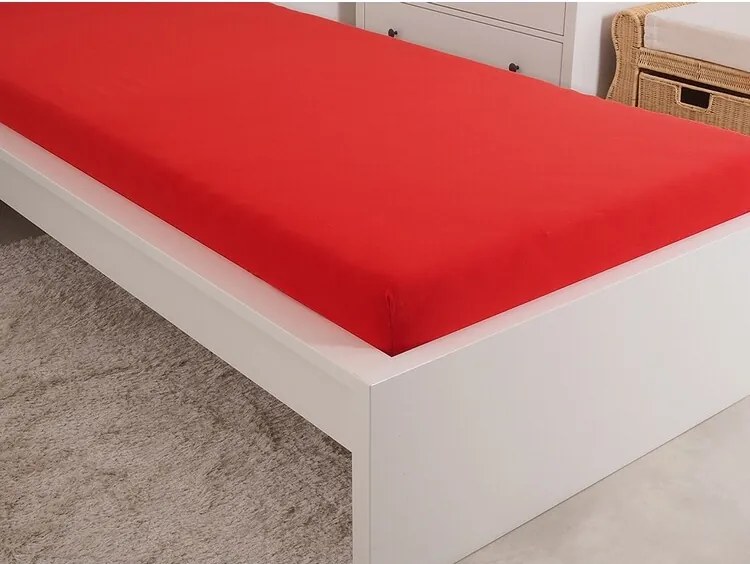 4Home prześcieradło jersey Ideal czerwony, 90 x 200 cm