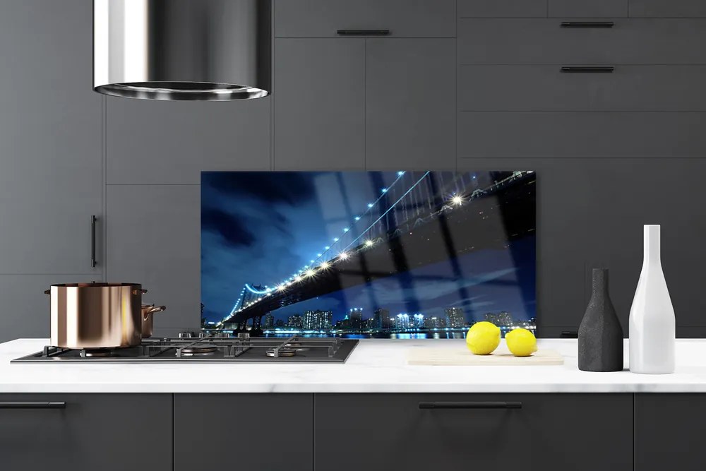 Panel Szklany do Kuchni Panorama Nowoczesnego Mostu