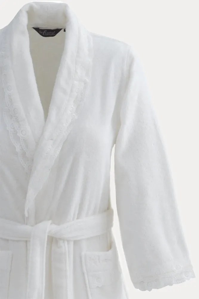 Damski elegancki szlafrok FREYA w ozdobnym opakowaniu S Różowy