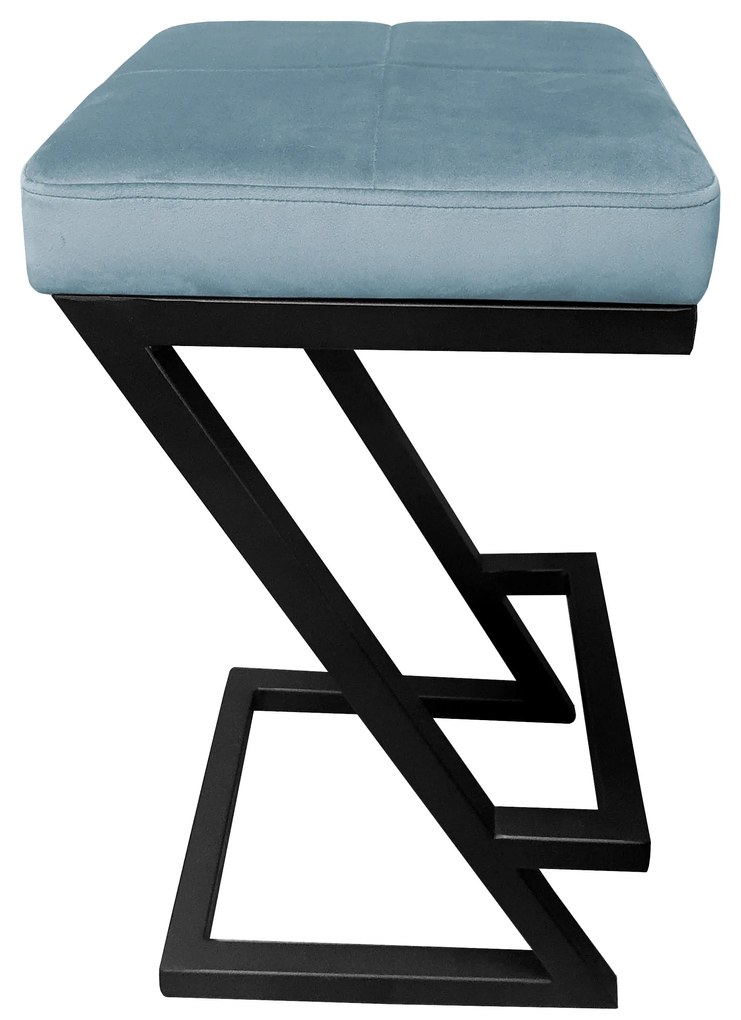 Hoker ZETA krzesło barowe tkanina Welur podstawa metalowa LOFT