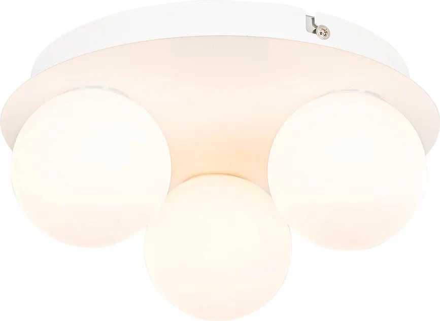 Nowoczesna lampa sufitowa łazienkowa biała 3-światłowa - Cederic