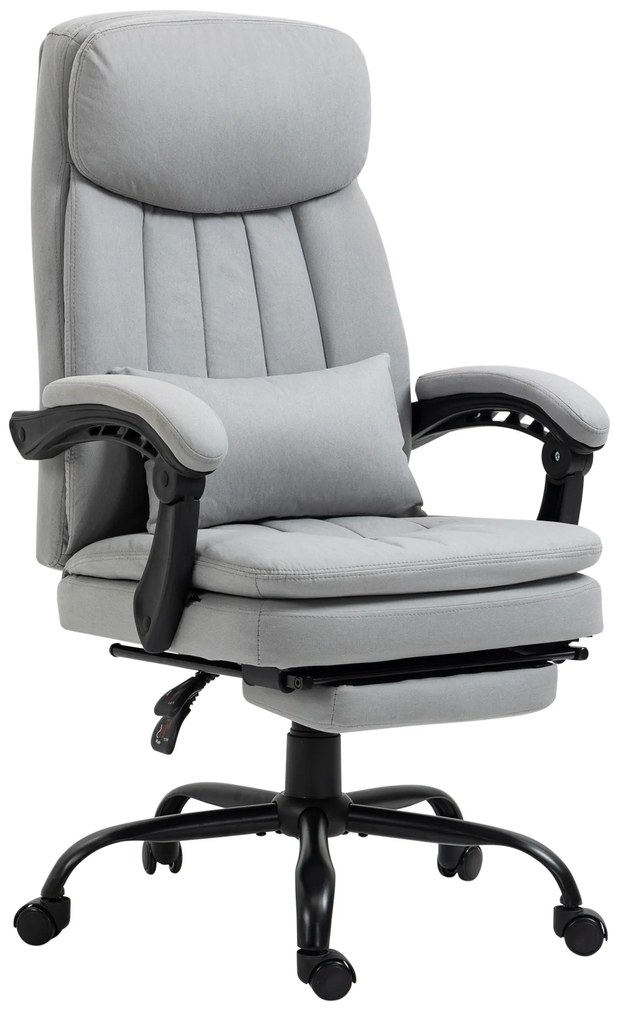 Vinsetto Fotel biurowy z masażem funkcją grzewczą regulowany do 120 kg szary ergonomiczny | Aosom PL