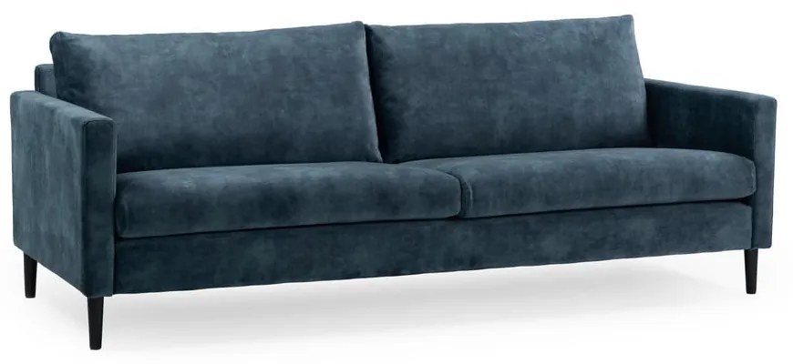 Ciemnoniebieska sofa z aksamitnym obiciem Scandic Adagio, szer. 220 cm