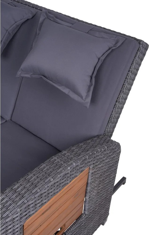 Szara sofa ogrodowa z imitacji rattanu Bari – Garden Pleasure