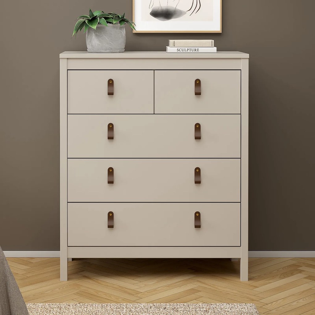 Nowoczesna komoda pokojowa z szufladami Madrid 3+2, kaszmir mat