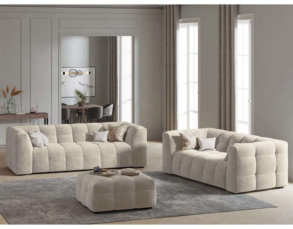 Beżowa aksamitna sofa Windsor &amp; Co Sofas Vesta, 208 cm