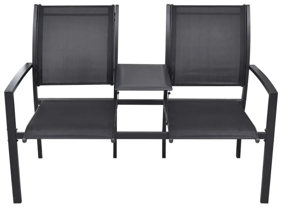 Metalowa ławka ogrodowa Mokis - czarna