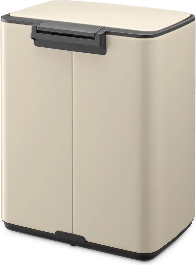 Beżowy stalowy kosz na śmieci z pedałem 12 l Bo – Brabantia