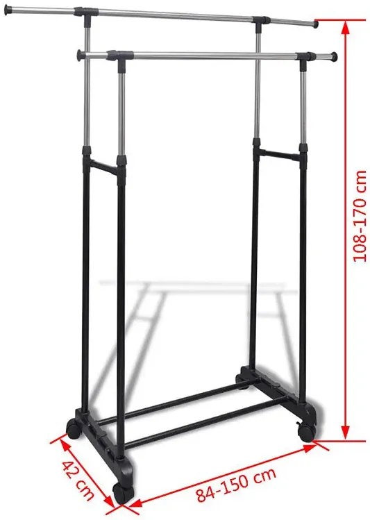 Zestaw podwójnych wieszaków na kółkach P6-Z99