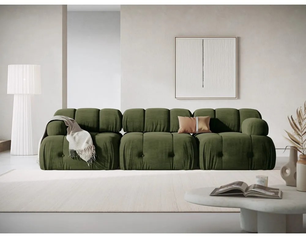 Ciemnozielona sofa 288 cm Ferento – Cosmopolitan Design