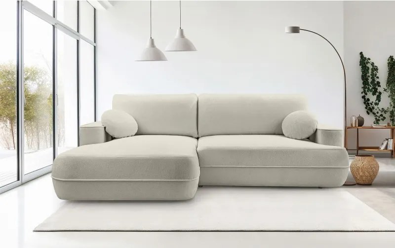 Narożnik FUEGO wolnostojący układ L strona Lewa z funkcją spania w tkaninie Bubble 03