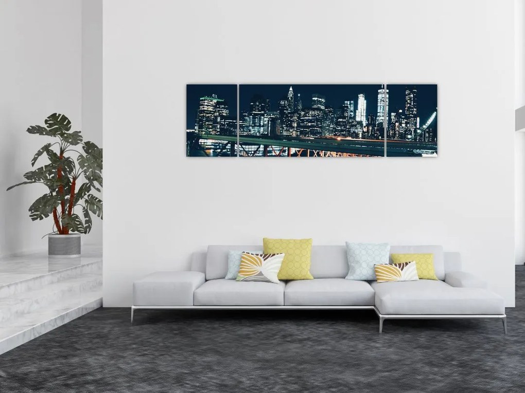 Obraz miasta nocą (170x50 cm)