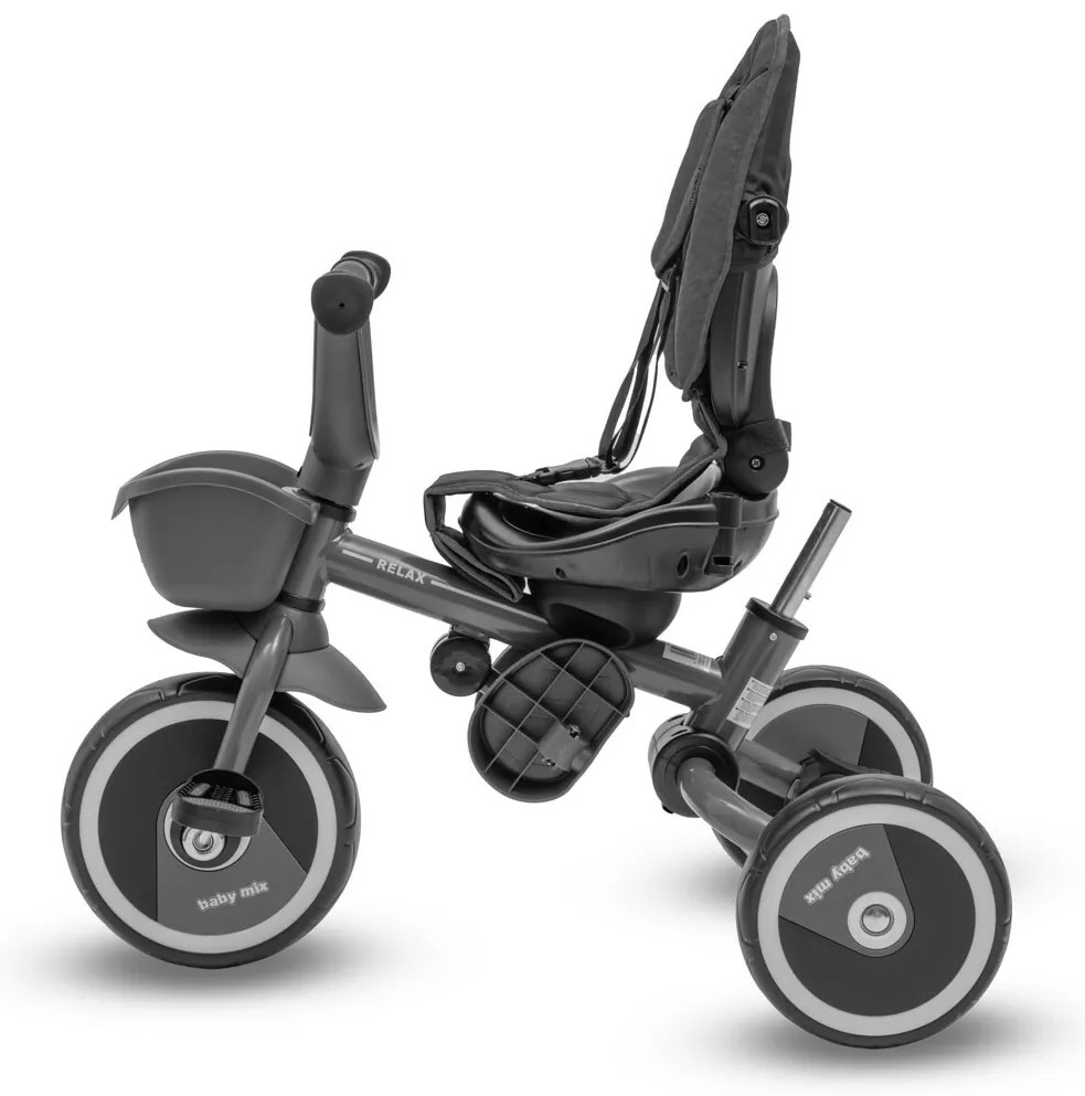 Baby Mix Dziecięcy rowerek trójkołowy 5w1 Relax 365°, szary