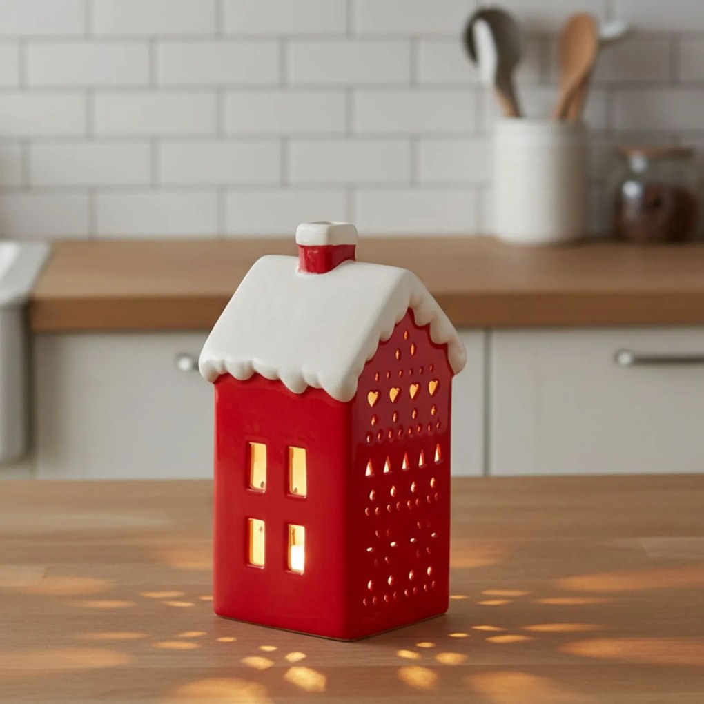 Lampka LED w kształcie domu, 15 cm