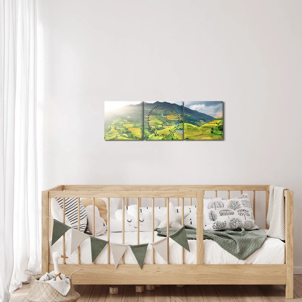 Obraz plantacji (z zegarem) (90x30 cm)