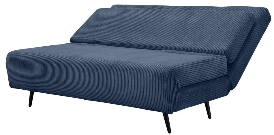 Niebieska sztruksowa rozkładana sofa 140 cm Mallory – Støraa