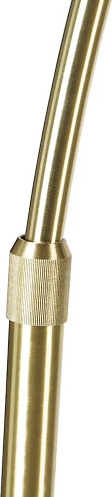 Vloerlamp messing met wit en beige gestreepte kap 50cm - XXL