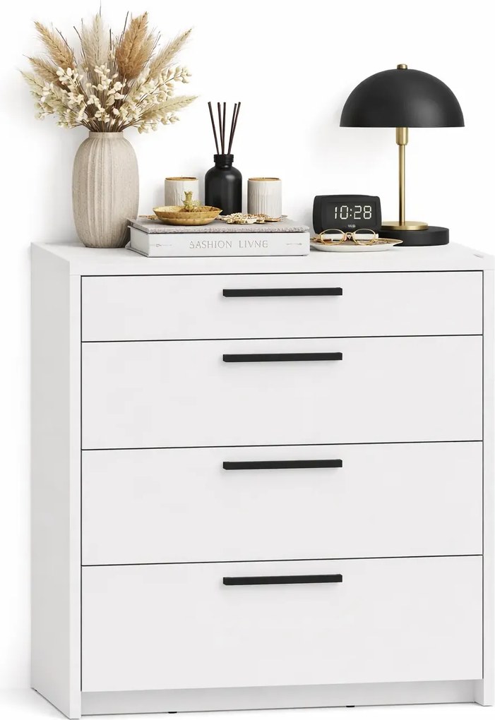 Biała duża komoda z 4 szufladami - S8-P69