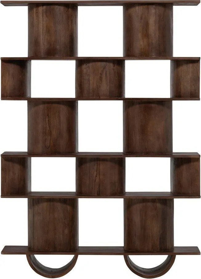 Ciemnobrązowy regał z litego drewna mango 130x180x35 cm Sinne – WOOOD