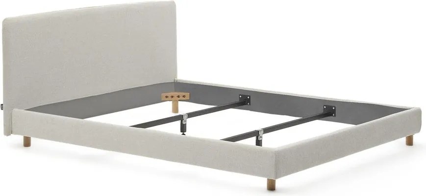 Szare tapicerowane łóżko dwuosobowe bez stelaża 160x200 cm Valma – Kave Home