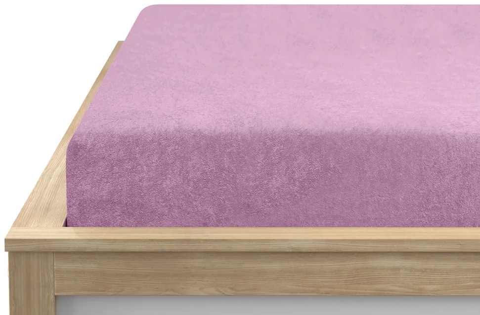 PrzytulneMieszkanie.pl Prześcieradło frotte EXCLUSIVE różowe 90 x 200 cm