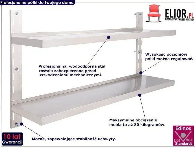 Metalowa półka na dekoder Grando 4X - srebrna