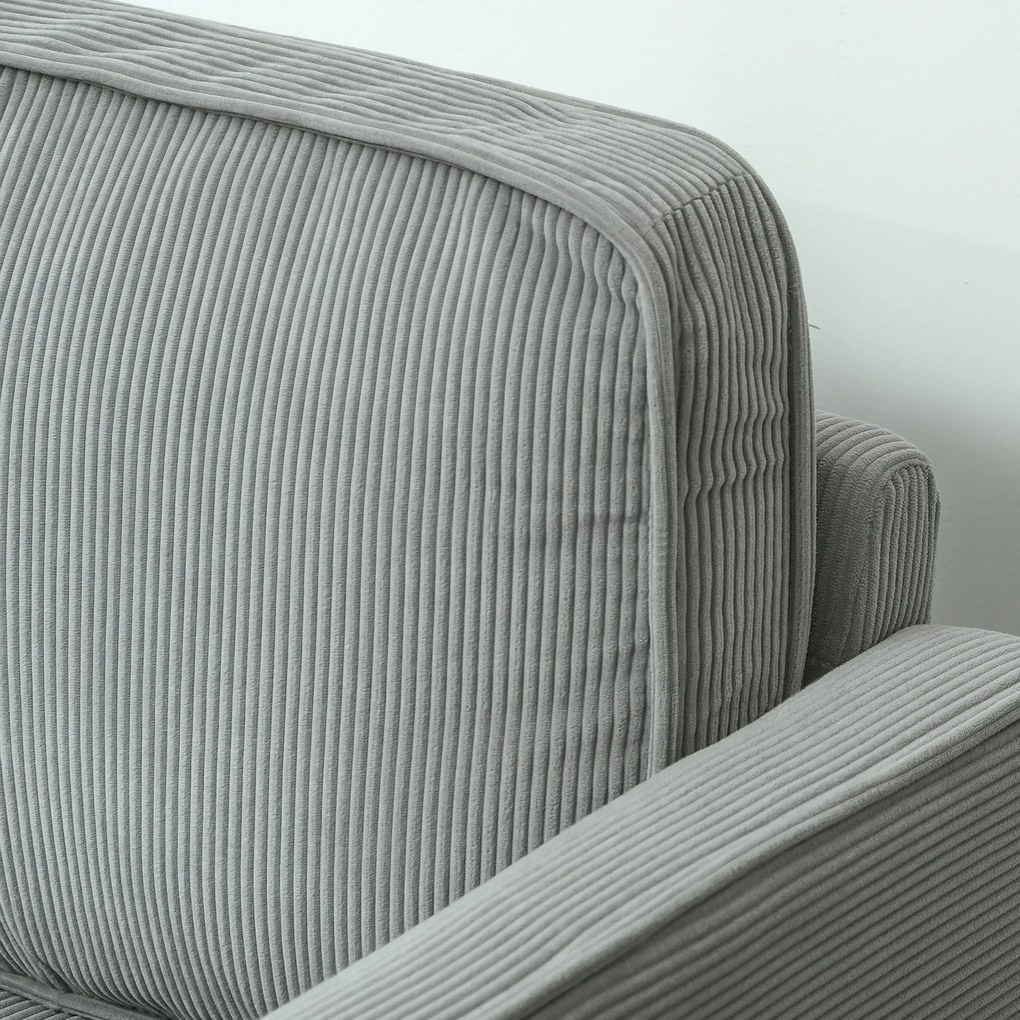 HOMCOM Dwuosobowa sofa z miejscem do przechowywania i solidnymi drewnianymi nogami, do salonu, sypialni, 117 x 63 x 79 cm, Jasnoszary